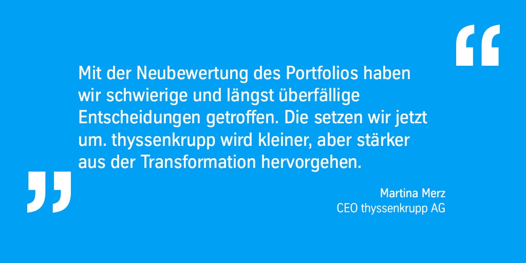 thyssenkrupp's tweet photo. CEO Martina Merz zum Strategie-Update von #thyssenkrupp. #newtk Mehr dazu unter: https://t.co/hr9anr9YLx https://t.co/gfyx06Ngns
