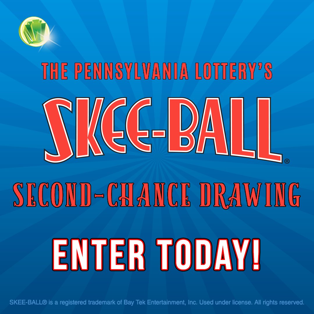 PALottery's tweet photo. Our SKEE-BALL® Second-Chance Drawing is now open! Enter your eligible SKEE-BALL® Scratch-Offs and Fast Play tickets for a second chance to win. https://t.co/FiJBhH73eM #PALottery #PALotterySkeeBall #SecondChanceDrawing https://t.co/eNbtd79Phf