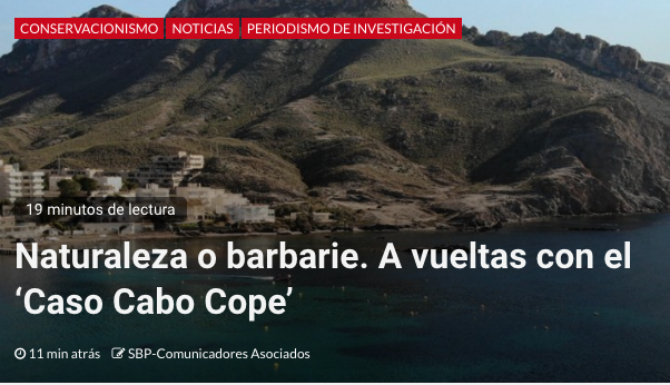 SoloBuen's tweet photo. Seguimos a vueltas con Cabo Cope y el conservacionismo

Te lo contamos aquí 👇
https://t.co/r3UV5GqMCt

#offshore #CaboCope #conservacionismo #SoloBuenPeriodismo #Murcia #PeriodismoResponsable #InformarSinAlarmar #InformarSinPrisa @asociacionanse @greenpeace_esp @ecologistas https://t.co/2jo7H15bl1