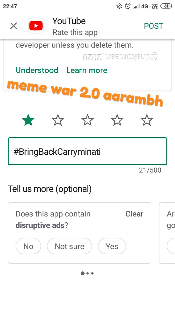 Shaktimaan_2020's tweet photo. क्या बोलते हो दोस्तों शुरू करें ?? 😈😂 #bringbackcarryminativideo 
#YouTubeDOWN https://t.co/NxZMuAf4RT