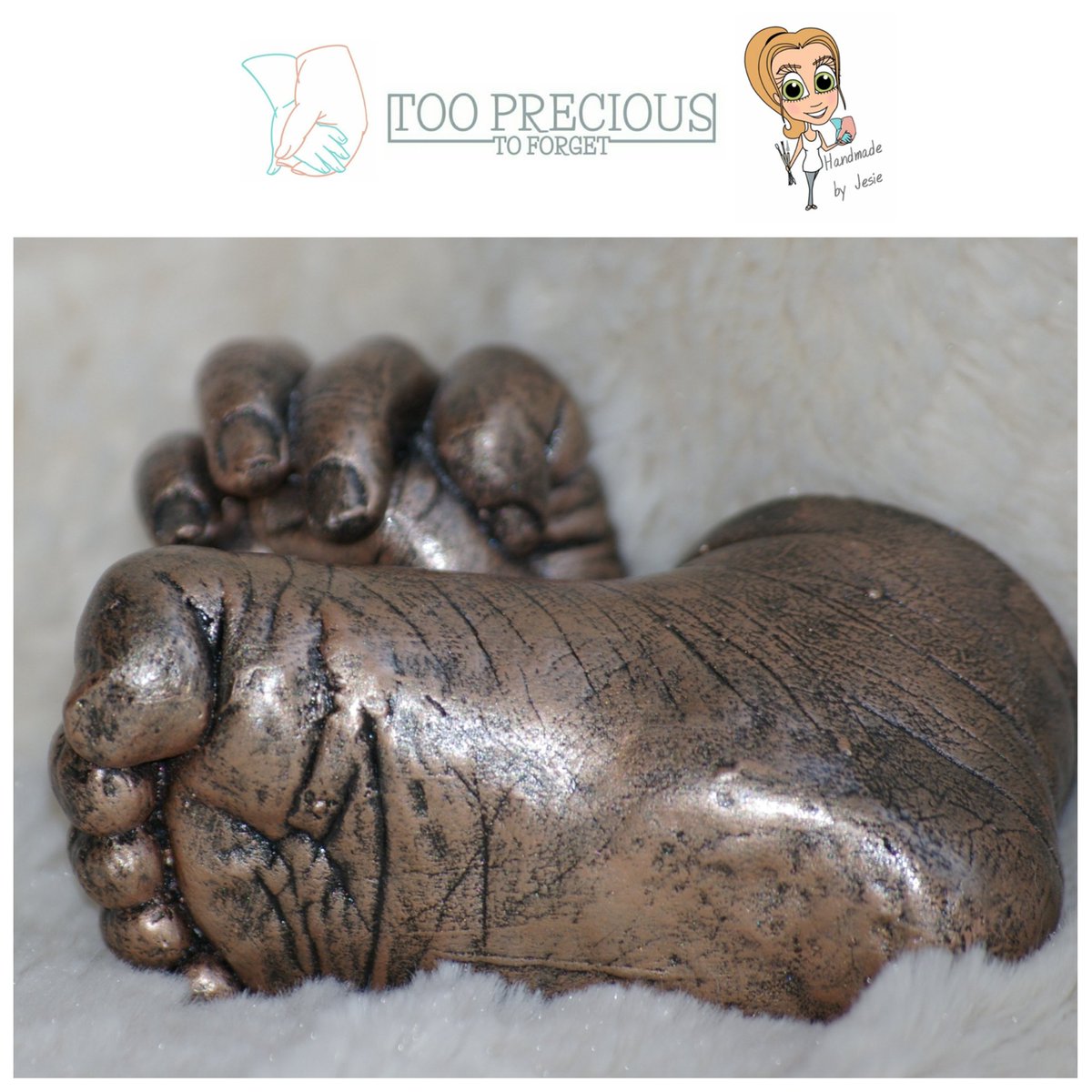 HandmadeByJesie's tweet photo. Lilly-May was just 10 weeks old when we made these casts in February. 
Finished in a rose gold metal effect, they look nothing but perfect. 
#lockdown 
#stayalert #stayathome #savethenhs
#tooprecioustoforget #handmade #lifecasting #babies #family #makingmemories #Wiltshire https://t.co/7SoxkJsnmd