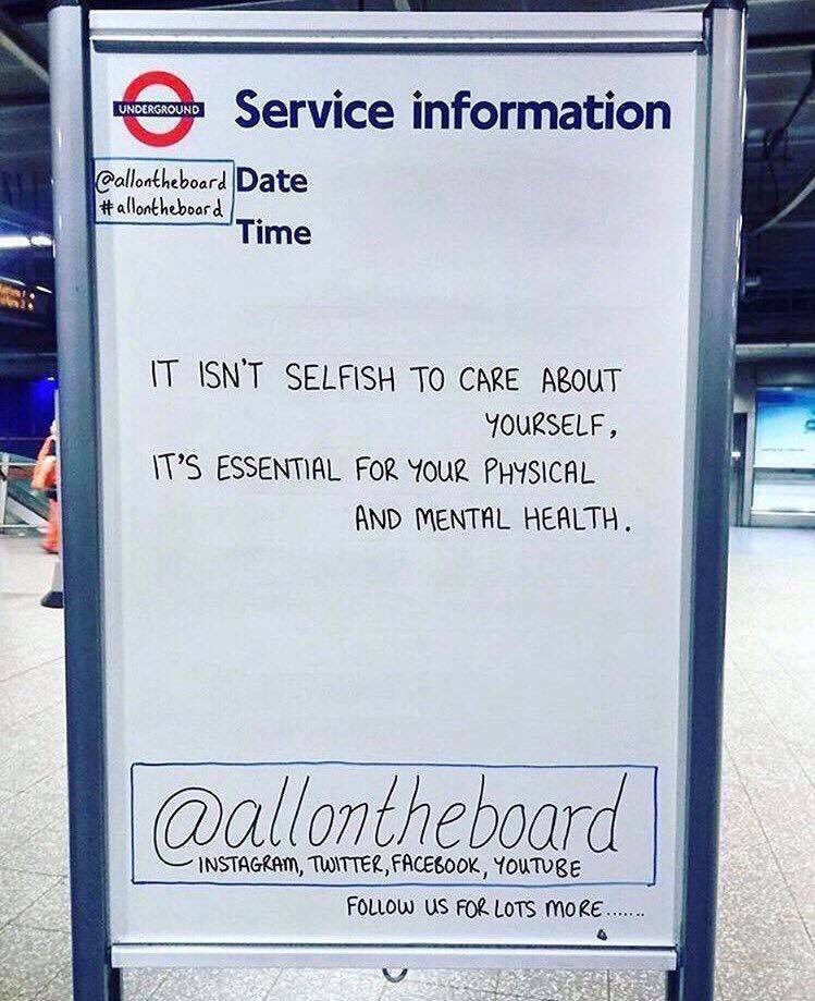 It isn’t selfish to care about yourself. It’s essential. <a href="/allontheboard/">All On The Board</a> 

#MentalHealth #MentalHealthAwarenessWeek2020 #MHAW2020 #MentalHealthAwarenessWeek #MentalHealthMatters #KindnessMatters #YouMatter #allontheboard