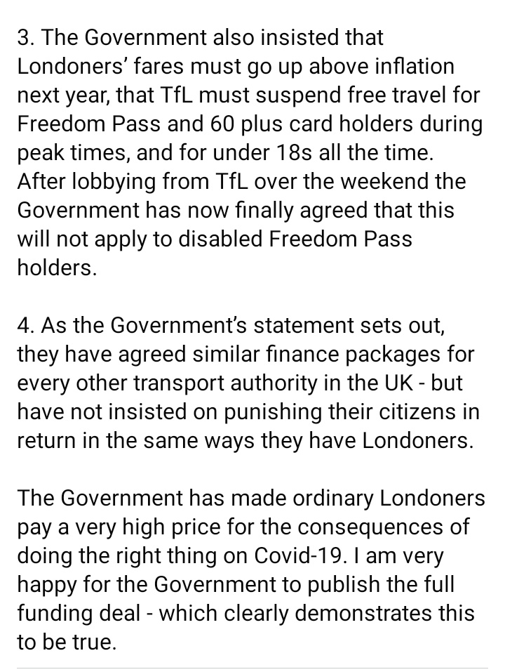 SadiqKhan's tweet photo. The Government has issued a statement on the TfL funding deal which, in keeping with the highly political way they conducted these negotiations, is at best misleading. 

⬇️ I want to set the record straight: 
https://t.co/i2PQPeoPvQ https://t.co/eUw9z3VEl3