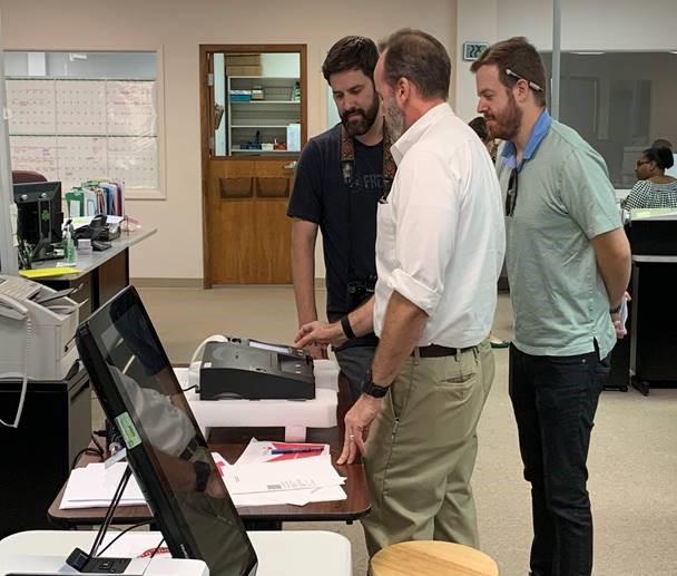 #ThrowBack to our own Elections Director Chris Harvey showing the Valdosta Daily Times staff how to use Georgia’s new, verifiable, auditable and secure paper ballot system. We can’t wait for Georgians to use them in the general election! #LifeBeforeCorona #SecureVoteGA