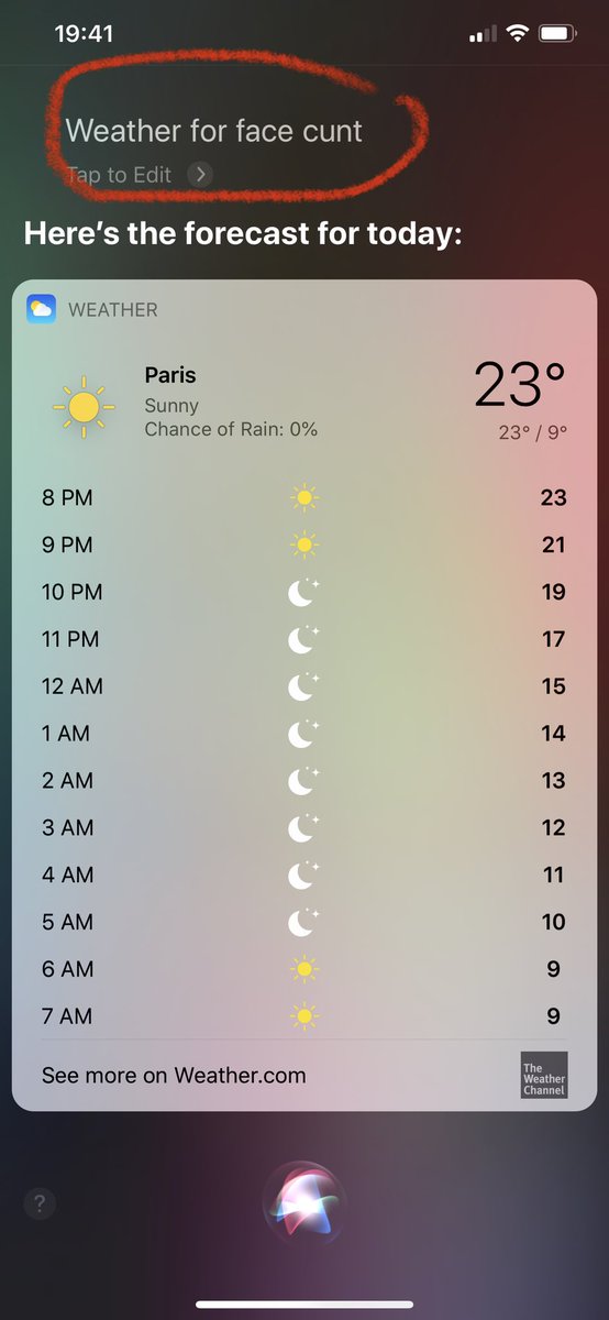 I lnow that my French accent isn’t the best but that’s what <a href="/apple/">Apple</a> Siri gave me for « Weather in Paris, France ». I am not sure my phone think particularly highly of me. Upside: I got the weather in Paris anyway, so I can’t complain. #youhadonejob