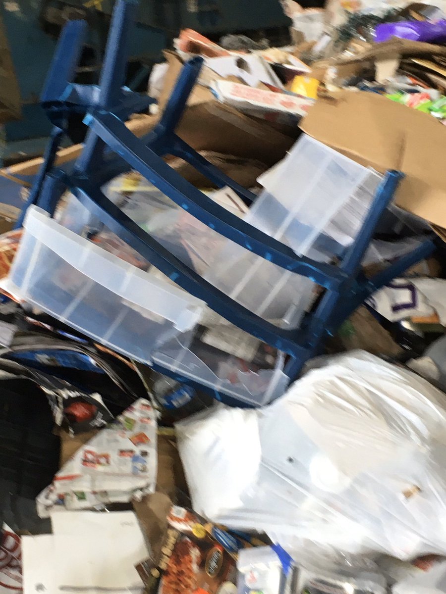 CwyARSanitation's tweet photo. We know the last few weeks have been...different. But, don’t fall into old habits! Seen from our Monday #recycling routes, plastic storage and home decor! Don’t #wishcycle. Unsure if your item is #bluecart worthy? Just ask us! We’re always happy to help. #communitymatters https://t.co/Gk3OLqn3Fg