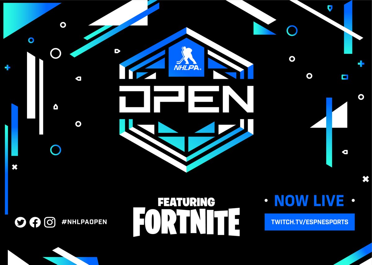 Tune in NOW to watch the @NHLPA Open featuring Fortnite! Over 80 NHL Players play Trios to compete in a $200,000 charity tournament!

Watch the #NHLPAOpen here: twitch.tv/espnesports