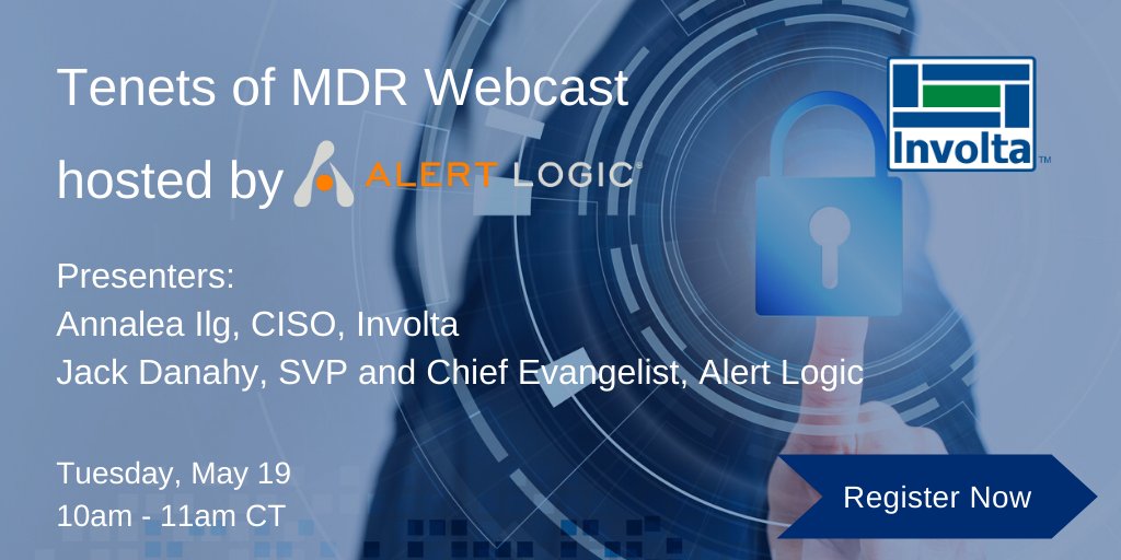 EvanKirstel's tweet photo. #RT @jscotto: RT @InvoltaLLC: Join us with @alertlogic on May 19 for an interactive #webcast covering the 7 essential tenets of comprehensive #MDR. https://t.co/fRntIwMgWX #manageddetectionresponse #cybersecurity #MDRmanifesto https://t.co/toOpB3Tp9q