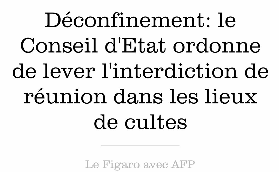 Dans ce cas là, exigeons la réouverture immédiate des bars, restaurants, cinémas, théâtres et salles de concerts.  Nom de dieu !!