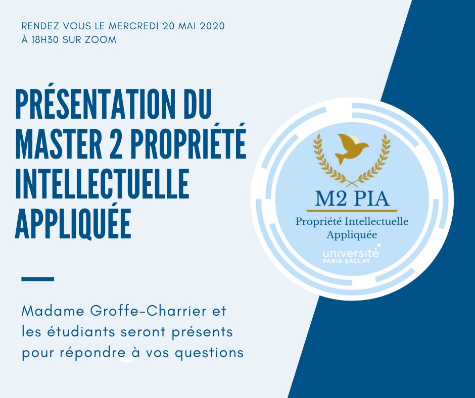 M2PIA_UPSUD's tweet photo. Nous vous avions invité il y a quelques jours à la réunion de présentation du Master 2 - PIA qui aura lieu mercredi à 18h30.
Chose promise, chose due ! Voici le lien pour accéder à la réunion Zoom

https://t.co/XdxX2ZtiC2
ID de réunion : 779 0156 9807
Mot de passe : M2PIA https://t.co/AYasK3kAg5