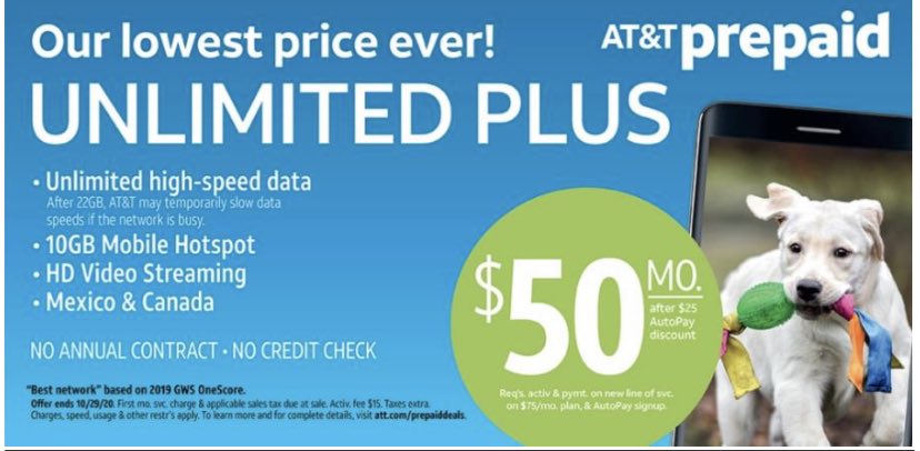 Get everything you want at our lowest price ever. Unlimited Plus now $50/mo. with AutoPay – on America’s best network. Stop by our store today and pick up a #GreatDeal 

#ATTEmployee #PhoneDeals #attprepaid #AbileneTX #NewPhone