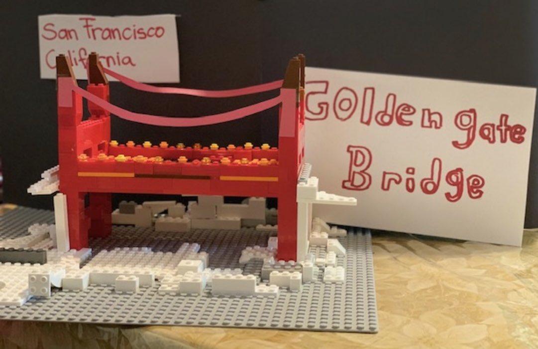 I love seeing the creative things my students are doing at home.  Last week they were challenged to create a model of a U.S. landmark. #ashlandsoar