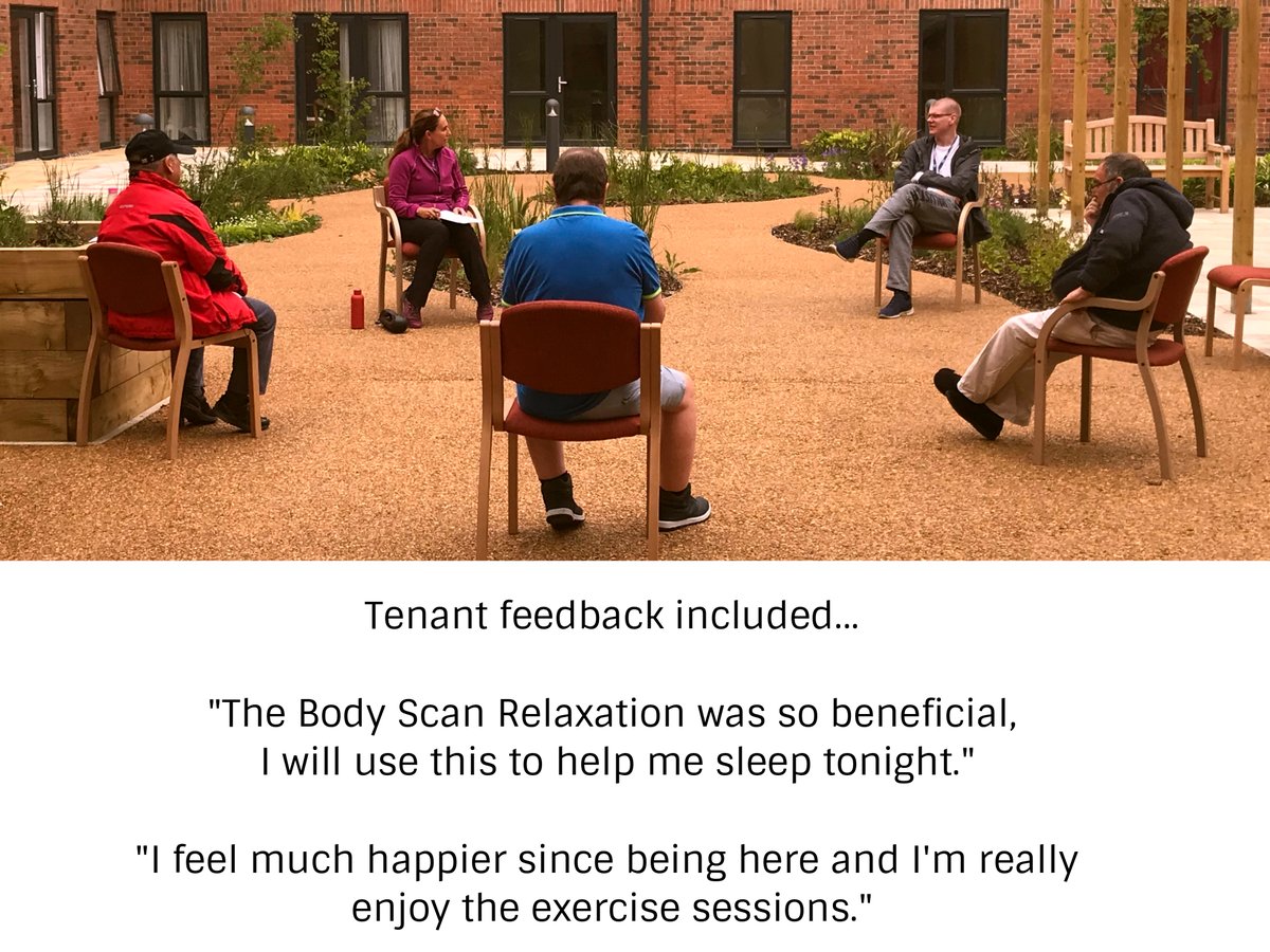 TorusFoundation's tweet photo. With the 1st day of #MentalHealthAwareness Week over, we're sharing a snapshot from Tracey's Feelings & Relaxation session at @WeAreTorus The Maples. They commented that their spirits were lifted being able to meet up safely. #MayWeHelp @LiveWellLpool @TNLComFund https://t.co/0LizIykKTR
