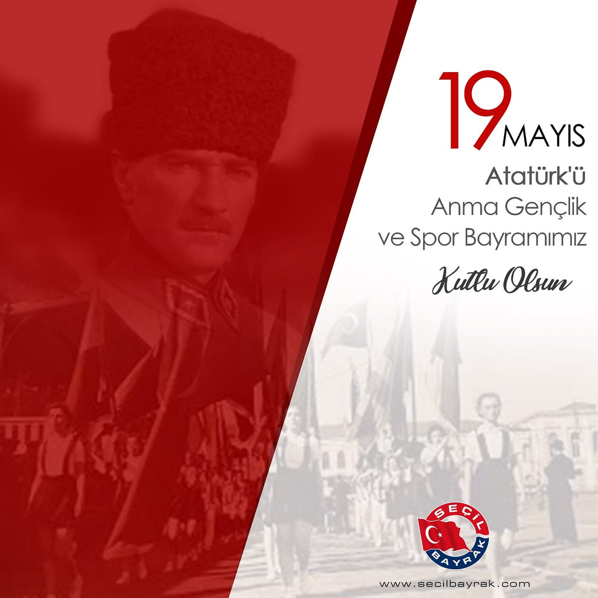 19 Mayıs Atatürk'ü Anma, Gençlik ve Spor Bayramımız kutlu olsun 🇹🇷
.
.
#19mayıs  #SecilBayrak