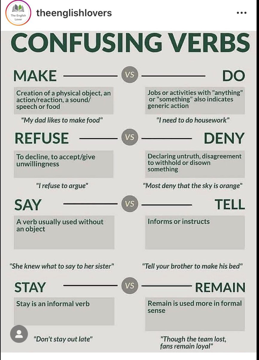 tesol52's tweet image. #confusingverbs #English