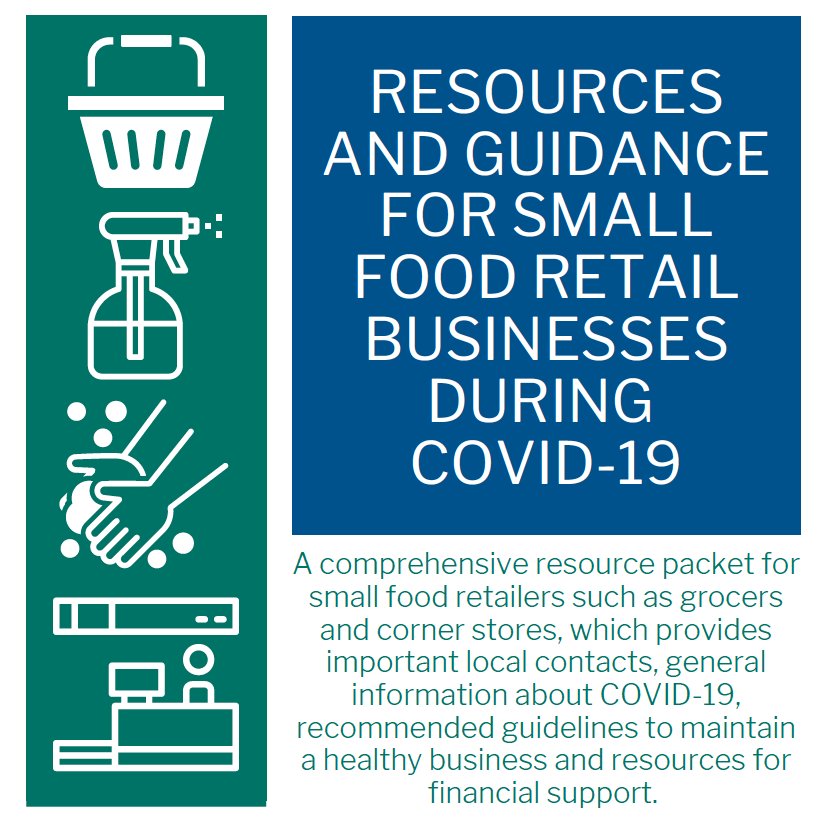 prchn's tweet photo. NEW RESOURCE: The Healthy Retail Team has developed a packet for small food retailers which provides information related to #COVID19 and recommended guidelines to maintain a healthy business. View & download here: https://t.co/OE392xLt2g #foodaccess #PRCHN #HealthyCornerStores https://t.co/T9j1iyp955