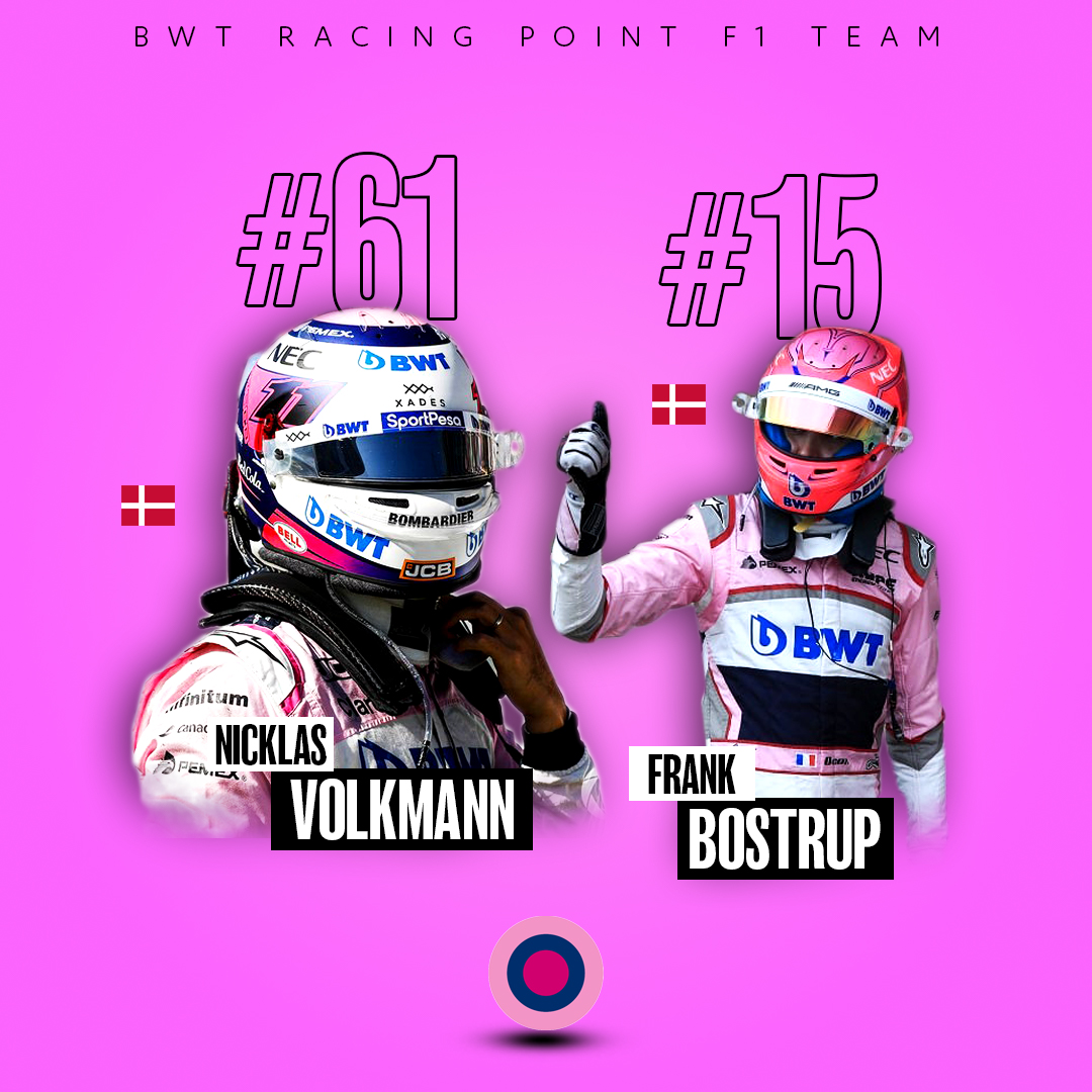 It's the danish duo of <a href="/NKVolkmann/">Volkmann</a> and @Bostrup_sH who will pear the pink colours of BWT Racing Point F1 Team this season!

#SEA5ON #BJF1
