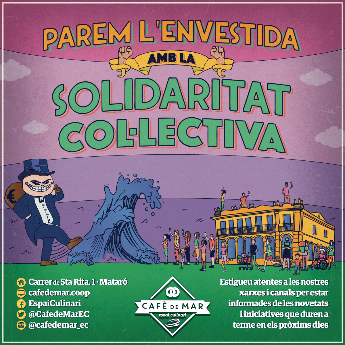 🌊 Parem l'envestida amb la solidaritat col·lectiva ✊

👉 Estigueu atentes a les nostres xarxes i canals per estar informades de les novetats i iniciatives que duren a terme en els pròxims dies.