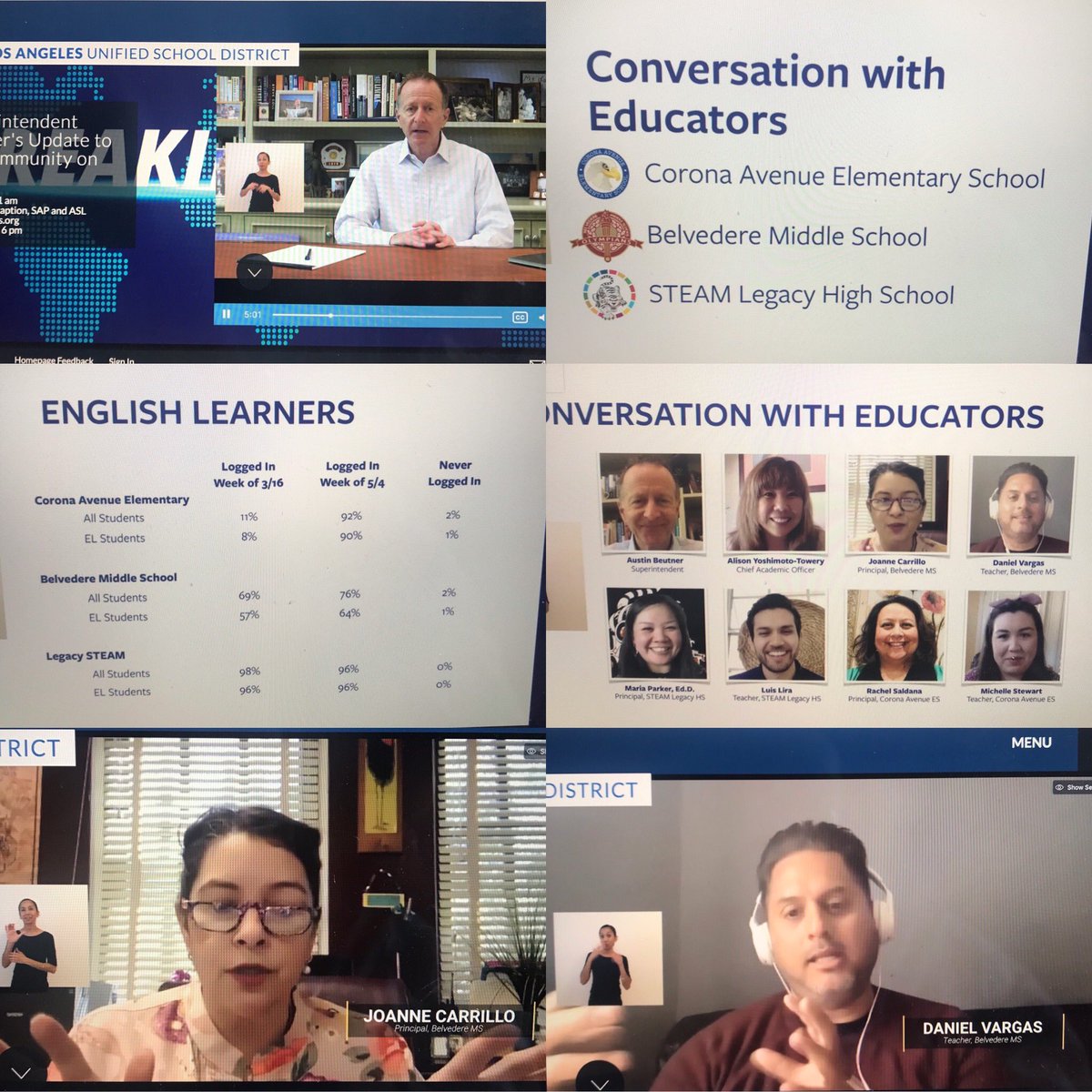 Nolongerinto's tweet photo. BMS - so proud of the team! We were part of Superintendent Beutner’s update. We ♥️ our students and our mission is to ensure they all succeed. #Grateful #BelvedereSTRONG #OlympianPride #SiSePuede #TeamBMS Ms. Carrillo & Mr. Vargas represented our school #ThankYou @LASchools https://t.co/GiiQlMHL8F