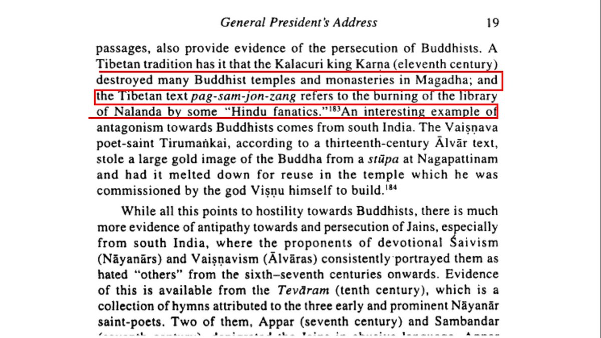 2/n Let us inspect the assertions of  #DNJha, one by one. Does it not begin with his presidential speech of ICH in 2004? I came across this particular DN Jha's lecture through my father, a Historian.Read the highlighted lineThe whole lecture. https://www.jstor.org/stable/44145821?read-now=1&seq=19#page_scan_tab_contents