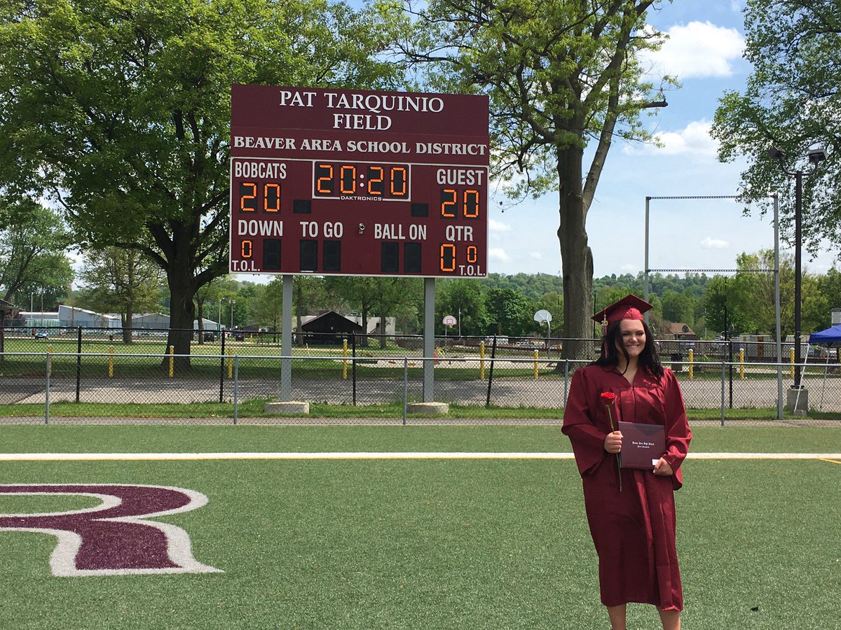 BeaverAreaSD's tweet photo. Lexi is now a #ClassOf2020 @BeaverAreaSD graduate! Congratulations! #WeAreTheBobcats @BASD_Athletics https://t.co/UQOcb9LpGs