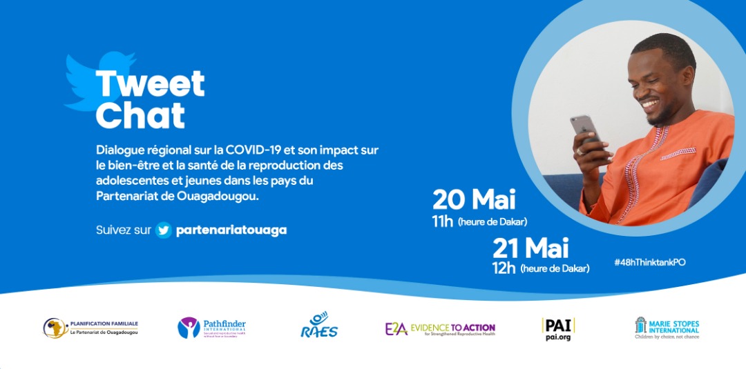 Pour assurer un accès des #adolescents et #jeunes de l’espace du PO à l’information et aux services de #PF pendant et après la pandémie du #COVID19, ne manquez pas les 20 Mai à 11h et 21 Mai à 12h (heure de Dakar), le Tweet Chat des #48hThinktankPO @Paroleaujeunes @MerciMonHeros