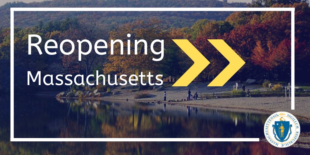 Massachusetts Energy and Environmental Affairs (@masseea) on Twitter photo Today, <a href="/MassGovernor/">Governor Maura Healey</a> announced the plan for "Reopening Massachusetts.”
As part of the report’s four-phased strategy, <a href="/MassEEA/">Massachusetts Energy and Environmental Affairs</a> has released guidance for the reopening of outdoor recreational activities and businesses in the Commonwealth.
🔗Details: mass.gov/info-details/e… Today, <a href="/MassGovernor/">Governor Maura Healey</a> announced the plan for "Reopening Massachusetts.”
As part of the report’s four-phased strategy, <a href="/MassEEA/">Massachusetts Energy and Environmental Affairs</a> has released guidance for the reopening of outdoor recreational activities and businesses in the Commonwealth.
🔗Details: mass.gov/info-details/e…