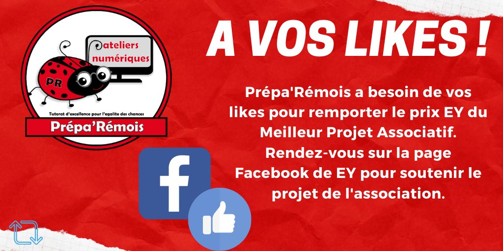 Soutenez notre nouveau projet en likant la publication sur la page Facebook d'EY 👇

facebook.com/EYCareersFranc…

🐞❤️