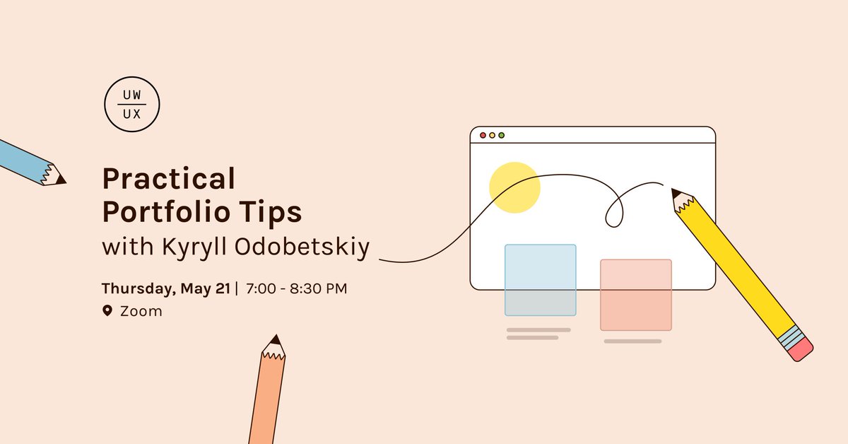uwuxwaterloo's tweet photo. Join UW/UX’s first webinar featuring Kyryll, product design lead at @TD Lab💼He’ll be giving a 40 min talk on portfolio, resume and interview walkthrough tips followed by a Q&amp;A and peer help session with our UW/UX designers!
Register for this Zoom webinar:
https://t.co/4l09FdyK01 https://t.co/Me5U49piFe