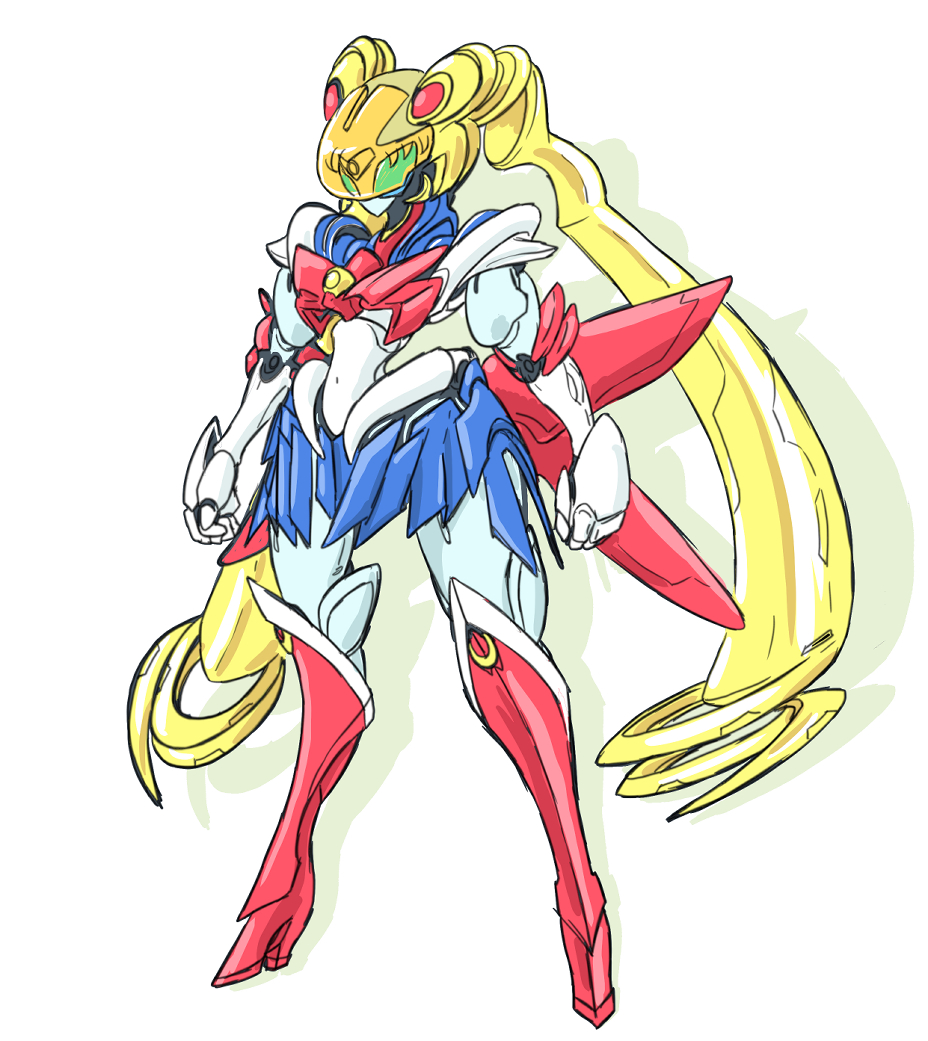 sailor moon mechanization robot solo no humans blonde hair long hair twintails  illustration images