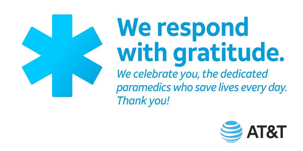 During National EMS Week, we gratefully acknowledge the heroes who respond when medical services are needed. Thank you. go.att.com/o5FR1 #ATTEmployee