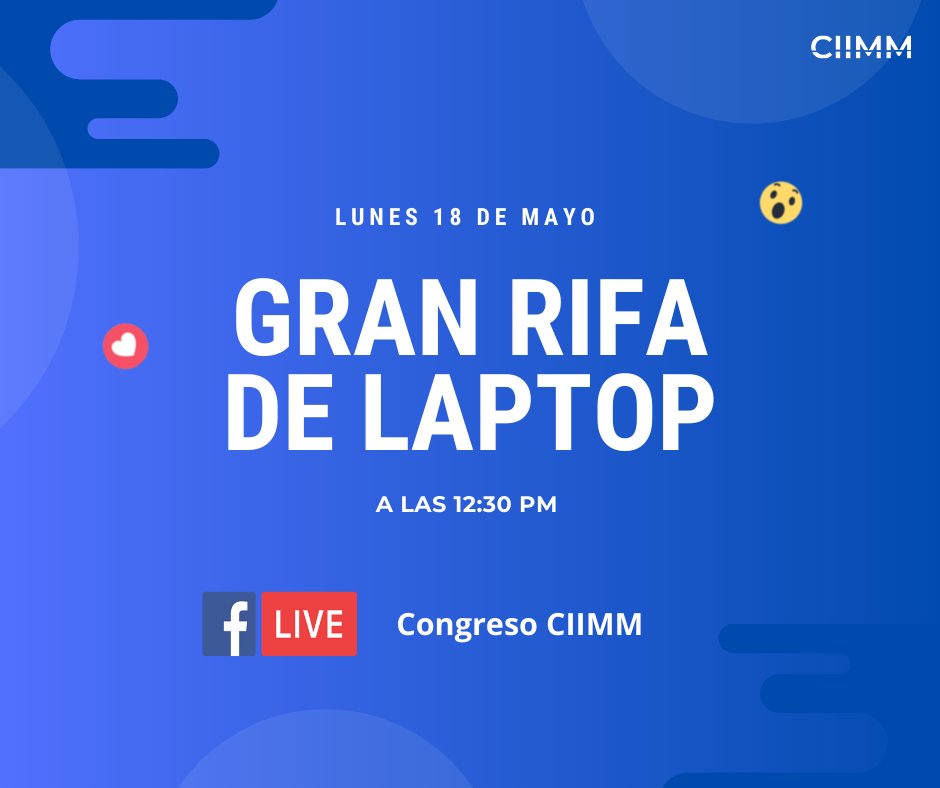 CiimmCongreso's tweet photo. ¡En unos momentos comenzaremos con la transmisión en vivo para la gran rifa de una laptop! ¿Estás listo? 🤗 https://t.co/Wcf1diwbTS