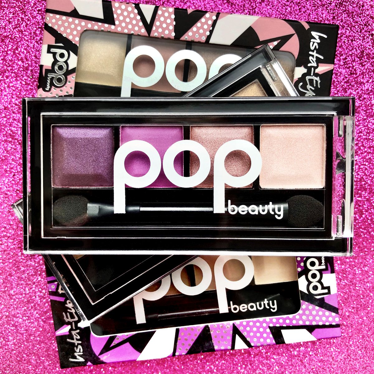 Pop_Beauty's tweet photo. Add our Insta-Eye Palettes to your collection for instant POP perfection! <purple heart emoji> The array of four shades in each palette are coordinated to craft any eye look your #POPette heart desires! 😍 #POPBeauty #MakeupArt https://t.co/gfKE4P37Wq