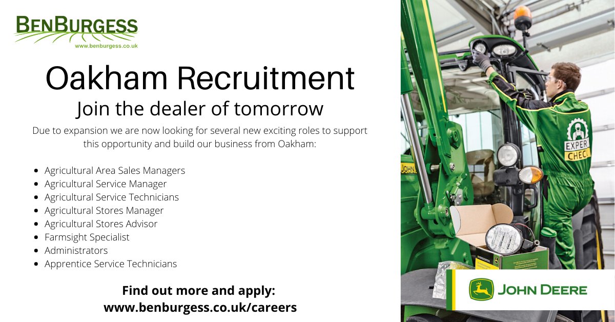 Due to expansion, we are looking for several new exciting roles to support this opportunity and build our business from Oakham. To find out more and apply, please visit benburgess.co.uk/careers