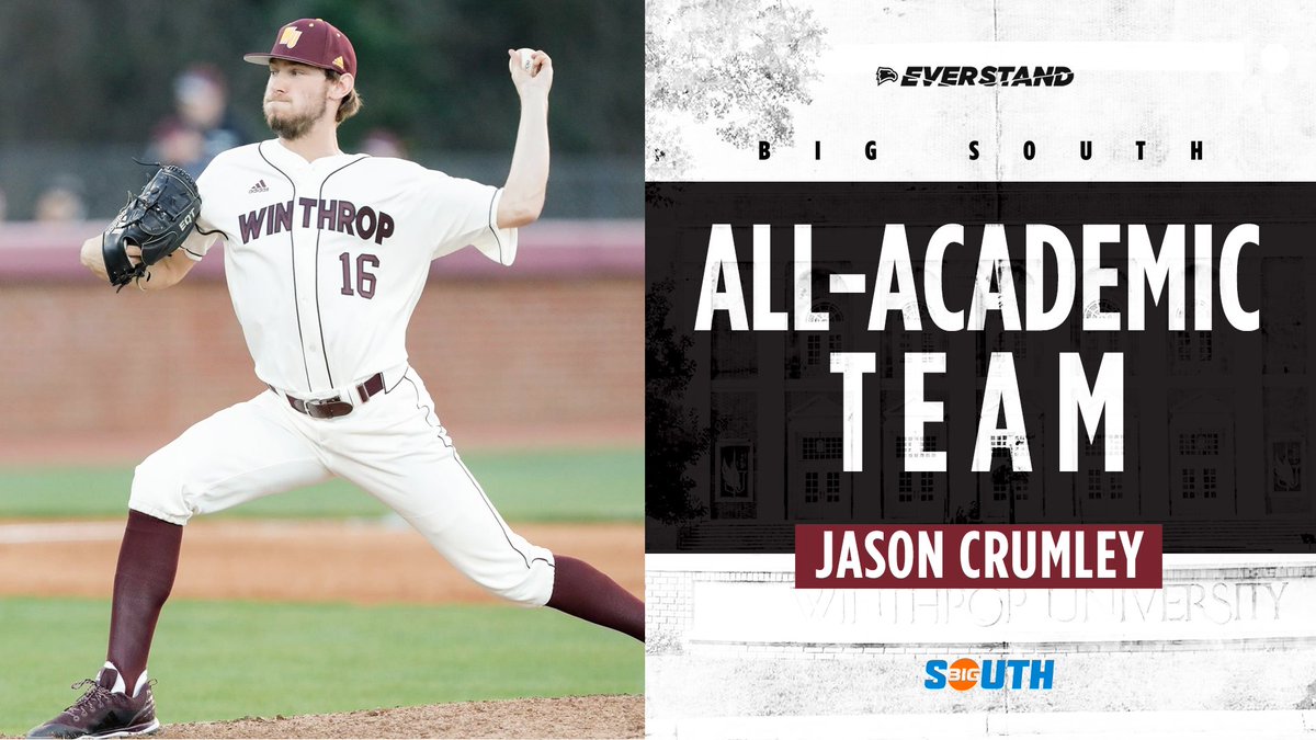 WinthropBSB's tweet photo. Getting it done on the mound &amp; in the classroom!

Jason Crumley has been named to the #BigSouthBase⚾ All-Academic Team. 

DETAILS: https://t.co/Vpha7ZIjuc https://t.co/lIW42XZCdo