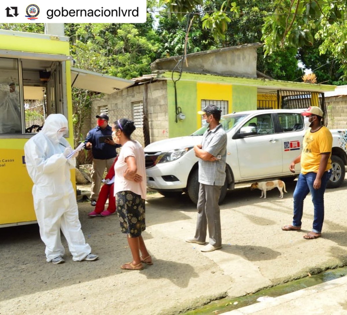 El equipo de la gobernación, dirigido por la Lcda. <a href="/lourdesalvara2/">Lourdes Alvarado</a> , se encuentran hoy en el municipio de Jima, junto a los médicos militares del <a href="/mdefensard/">MinisterioDefensaRD</a> y <a href="/saludpublicard/">Salud Pública RD</a> realizando pruebas de detención rápida al COVID-19.⁣
⁣
⁣ #CoronavirusRD
#AdelanteDominicana