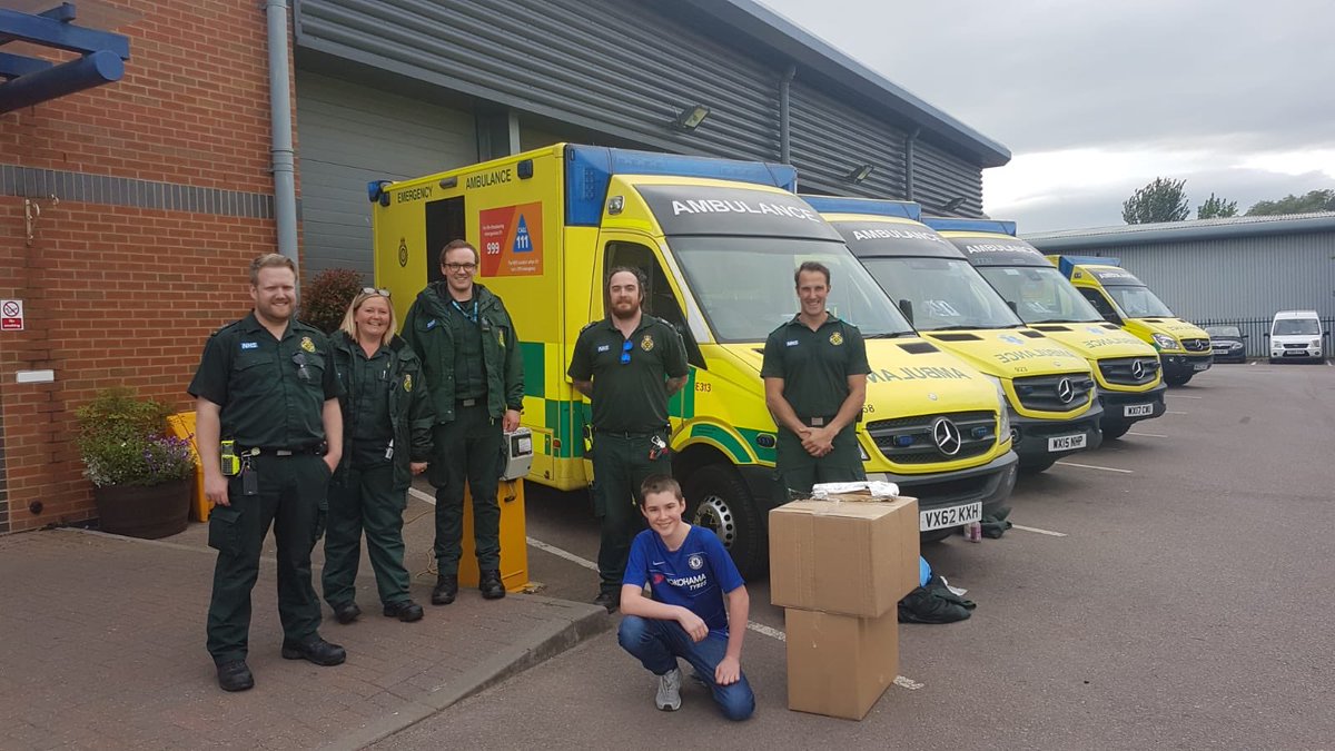 shanekeithclark's tweet image. So proud of my lad raising £785 for @swasFT @Glos_SWASFT for 7 new @3M @3MNews respirator hoods - today with social distancing he was able to hand them over. #999family #COVID19 #3m #Ambulance