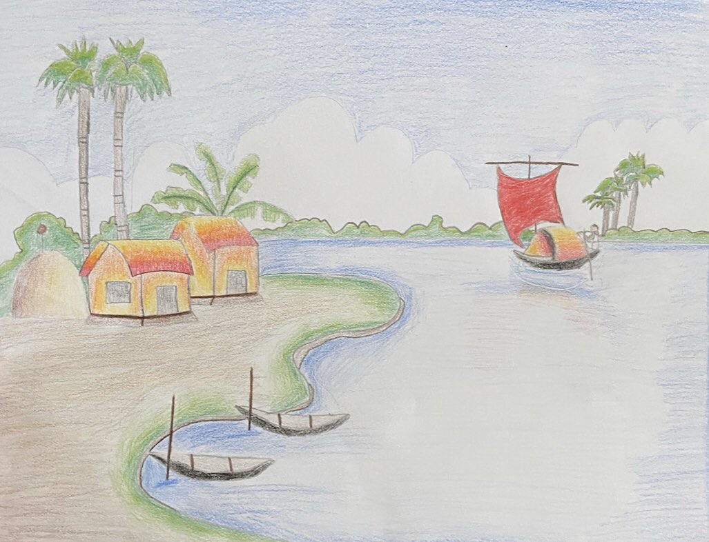 MrsThomasey's tweet photo. In 7th Grade Art, students are using dark, medium, and light values to create drawings of their dream destinations! 
#k12 #artclass #arted #arteducation https://t.co/VOsUBuyOwu