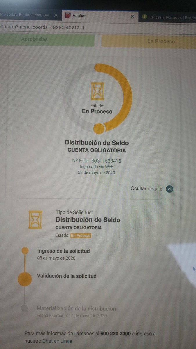 nico_reca's tweet photo. #felicesyforrados #AFPHabitatTeInforma el día 8 de mayo se solicitó cambio de fondos y hoy 18 de mayo aún no se materializan los movimientos. Esto esta correcto ? https://t.co/rX2RAcS6re