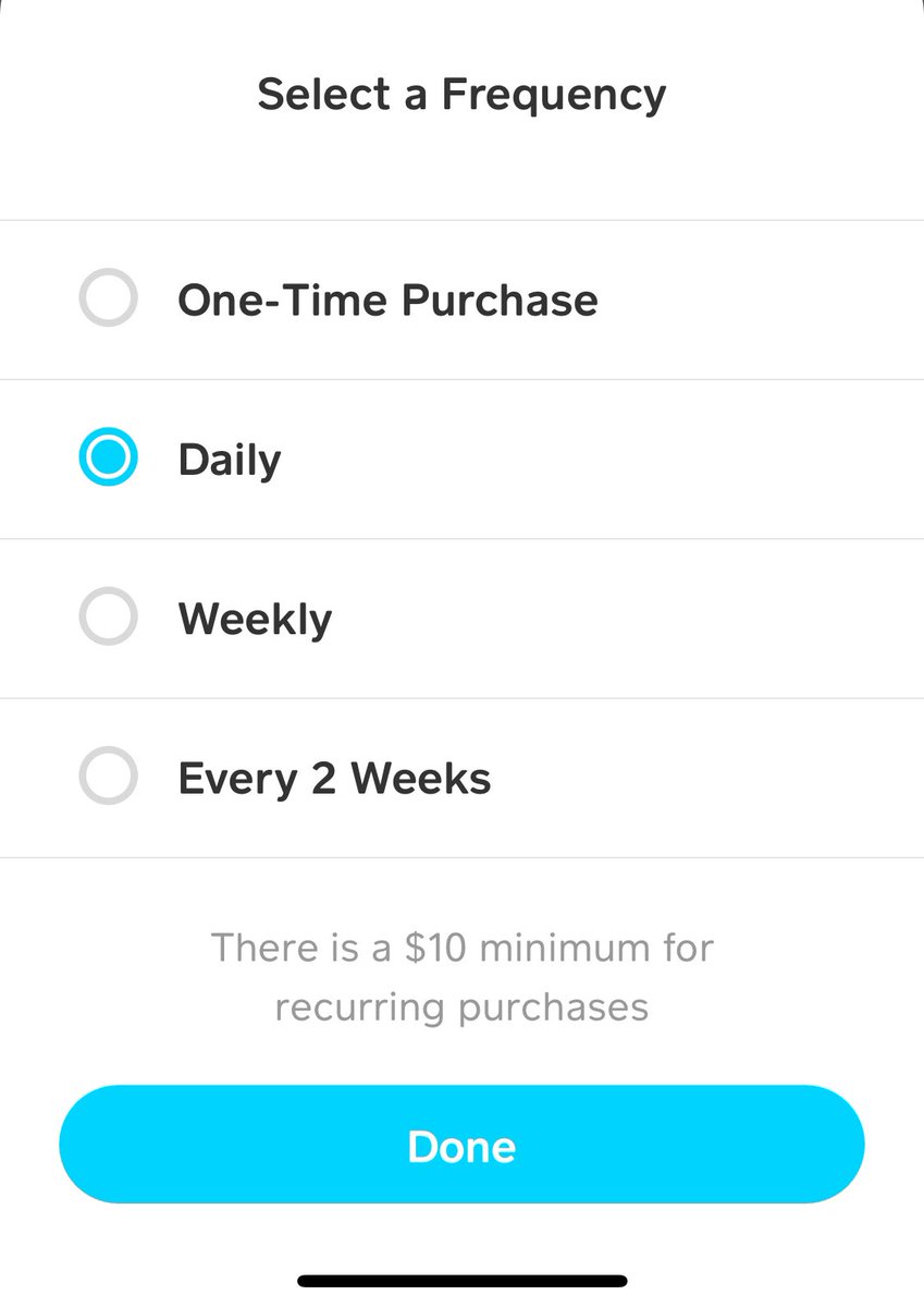 You can now do automatic recurring purchases of #bitcoin in @CashApp.  Daily, weekly, or every 2 weeks. And change the display to sats.  #stackingsats