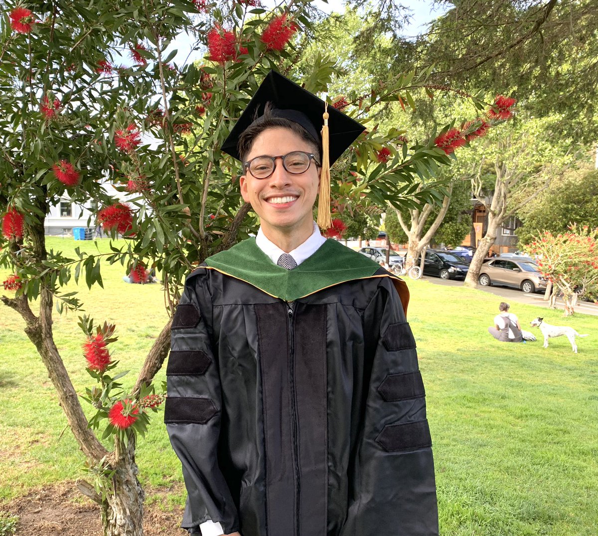 Hi Twitterverse! Today I became Dr. Omar Mesina! As a first gen, formerly undocumented, queer & latinx now MD, it does not escape me I will now have access to seats at many tables. Thankful to all who came before me. Grateful to get to serve my community! #UCSFgrads #medtwitter