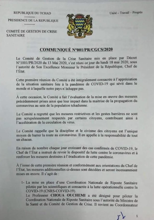 adelph36's tweet image. #Tchad - Voici les résolutions prises  par le #CGCS ce jour : 👇