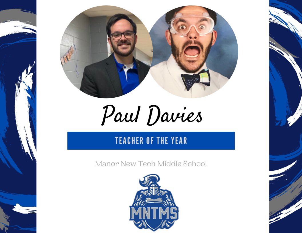 We are proud and honored to celebrate these two outstanding teachers for their hard work, dedication, and passion to their profession. Congratulations to MNTMS Teacher of the Year- Mr. Paul Davies and MNTMS Rookie of the Year- Mr. David Wise. <a href="/ManorISD/">Manor ISD</a>  #GladiatorStrong