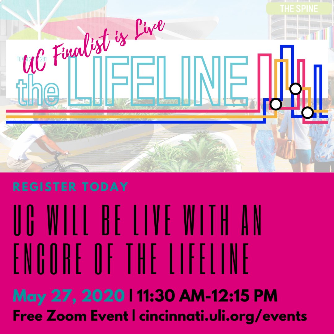Our University of Cincinnati team was a finalist in the highly selective 2020 International Hines Competition with their project, "The LIFELINE". Join the team as they present live for the first time since the rigorous April judging. You'll be impressed.  cincinnati.uli.org/events
