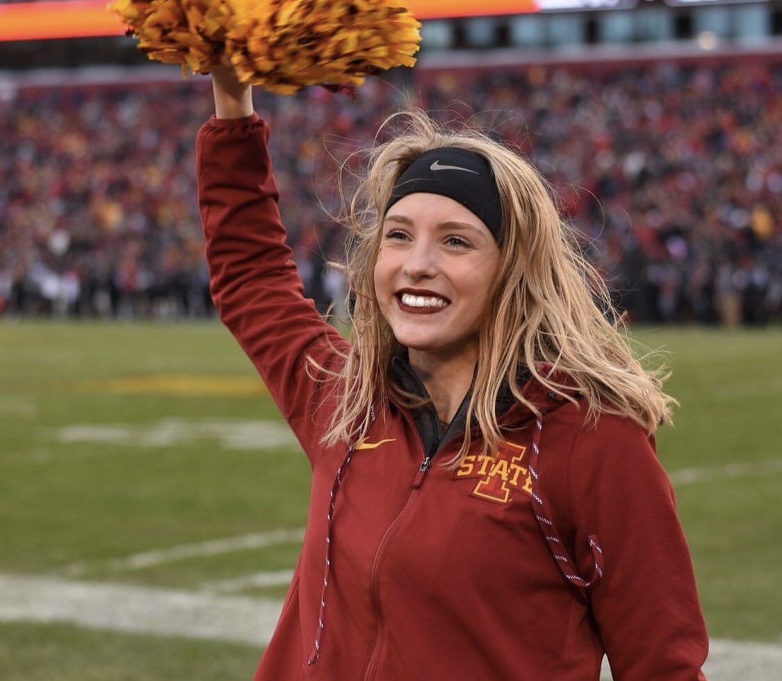 CycloneCheer's tweet photo. Our first #milemonday shout out goes to Meghan Cahill for setting her own personal record on time last week! #cyclonecheer https://t.co/TtfWpeCNZS