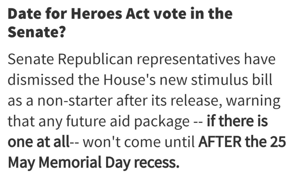 Nancy61089372's tweet image. #herosact #secondstimulus doesn&apos;t look good.