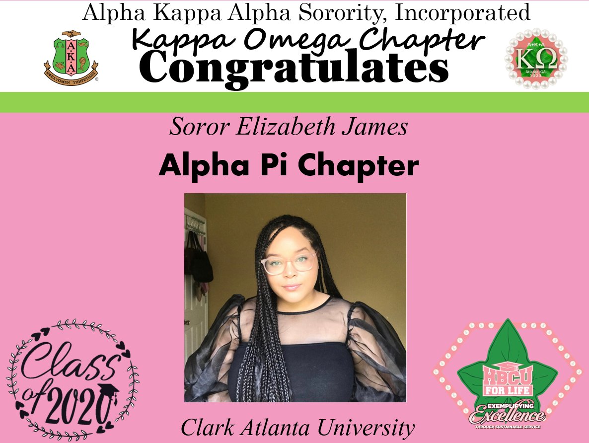 AKA_KappaOmega's tweet image. @AKA_KappaOmega would like to extend a heartfelt CONGRATULATIONS to the Class of 2020 Graduates of  @CAU #SweetAlphaPi  #AKA1908 #SAR #HBCUGrad