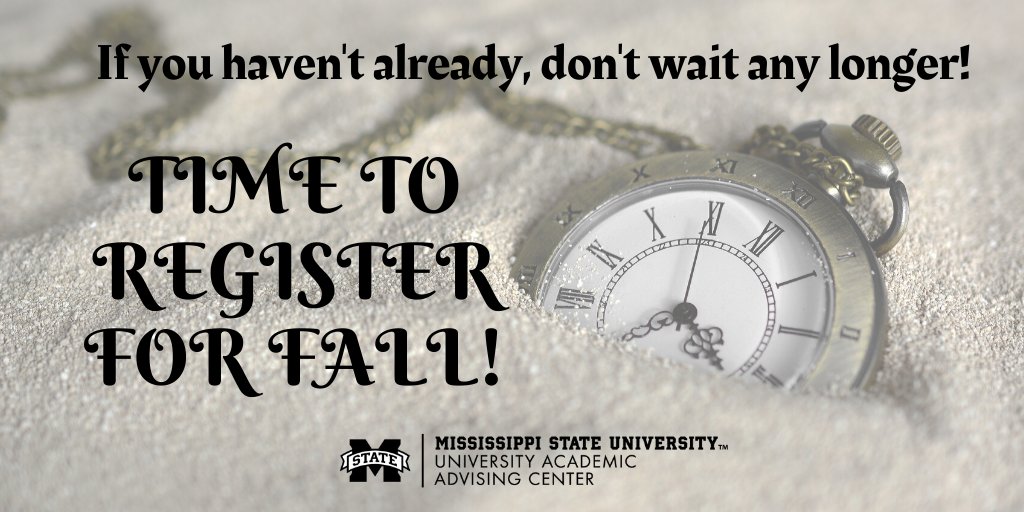 Now that summer is here, make sure to catch up on your email communication from your advisors and get yourself registered for the Fall 2020 semester! We are here to answer any questions you might have!   Go to uaac.msstate.edu for FAQs and more.