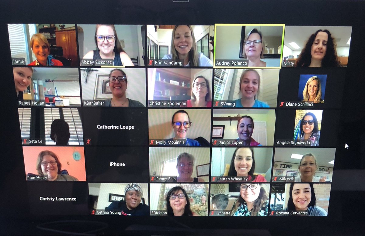 CcisdPreK's tweet photo. These are the best early learning (pk and ECSE) teachers around! I am thankful I get to work with them! One of our last Zoom collaboration meeting a for 19-20 school year @ClearCreekISD proud of their dedication and hard work!! @CCISDSpServices @TinaFogleman @Abbeysickorez https://t.co/f7ymzgcKvg
