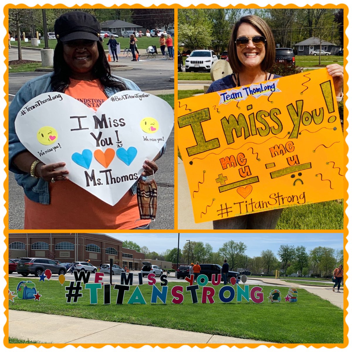 TeamThomLong's tweet photo. The Grindstone Reverse Parade on Saturday was everything!🧡💙I woke up sore the next day. I hope it’s from waving & holding my sign🤪We miss our little Titans! #TeamThomLong #BeATitanTogether #Wemissyou @BereaCSD @GrindstoneBCS https://t.co/xb4DCqgjNE